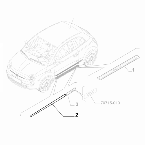 Genuine Right Door Moulding - Fiat 2015- | 735653079