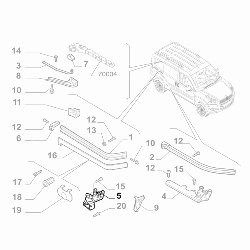 Genuine Sliding Door Roller Truck - Fiat Doblo 2009-2023 | 52091124