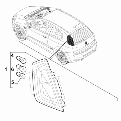 Genuine Left Rear Tail Lamp - Fiat Punto 2010-2017 | 51927095