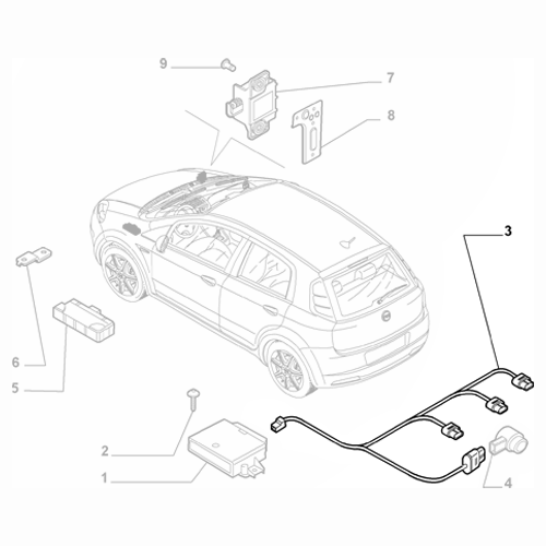 Genuine Rear Parking Sensor Harness - Fiat Grande Punto 2005-2010 | 51744839