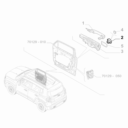 Genuine Right Door Handle Plug - Jeep Renegade 2014-Onwards LHD | 735607773