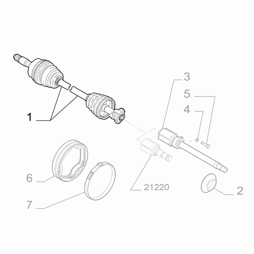 Genuine Front Left Drive Shaft - Abarth 2008-2024 | 51955479