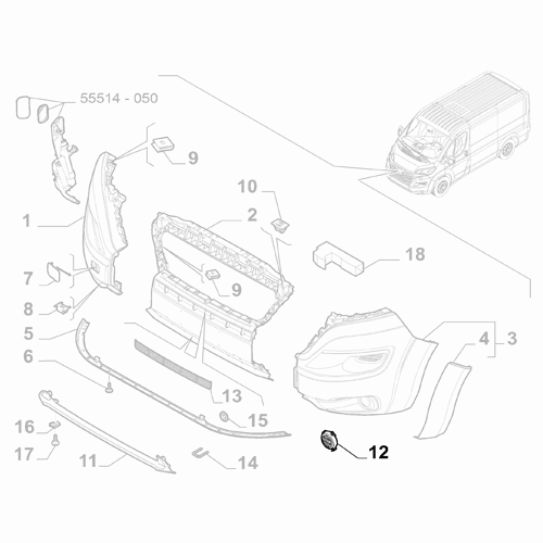 Genuine Front Right Bumper Plug - Fiat Ducato 2014-Onwards | 735589822