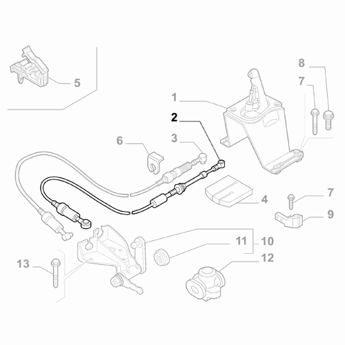 Genuine Gear Shift Cable - Fiat Idea / Lancia Musa 2004-2011 | 55228846