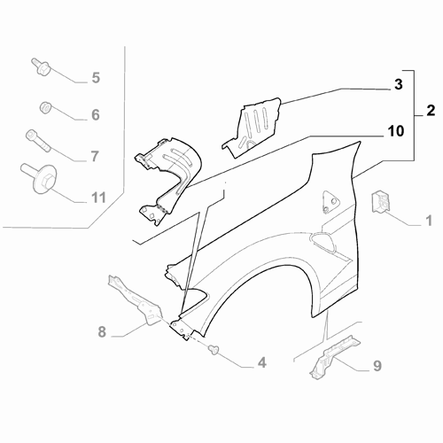 Genuine Front Left Fender - Alfa Romeo Giulia 2016-Owards | 50549517