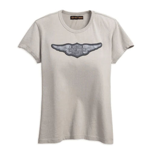 Harley Davidson - Women's Distressed Wing Logo Tee  | Z99101-18VW/022L