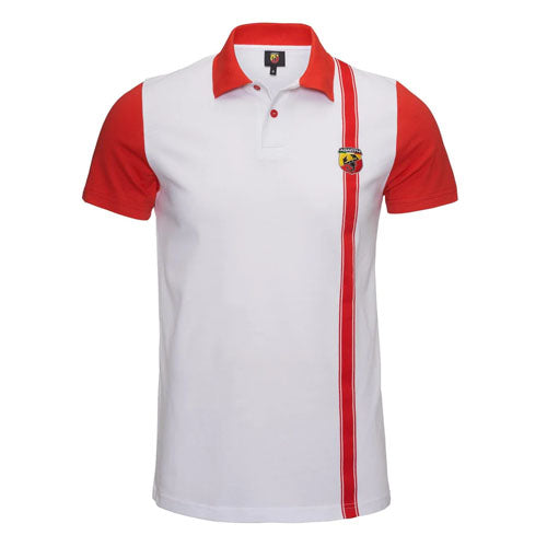 Men's Abarth Red and White Polo - L | 6002350622