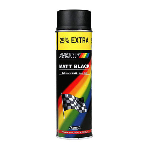 Motip - Black Acrylic Spray Paint Matt - 500ml | SAXM04006