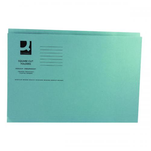 Q-Connect Blue Square Cut Folders 250Gsm Pk100 | 01191